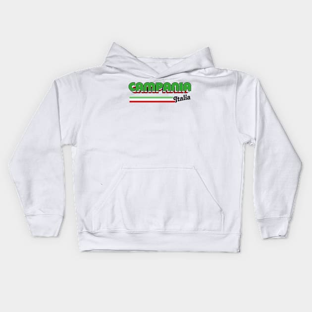 Campania, Italia // Retro Italian Region Design Kids Hoodie by DankFutura